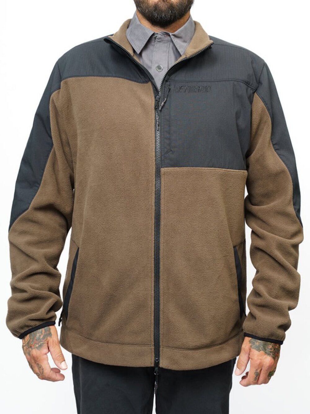 Off The Grid Surplus Bruin Fleece Zip Up - Major Brown